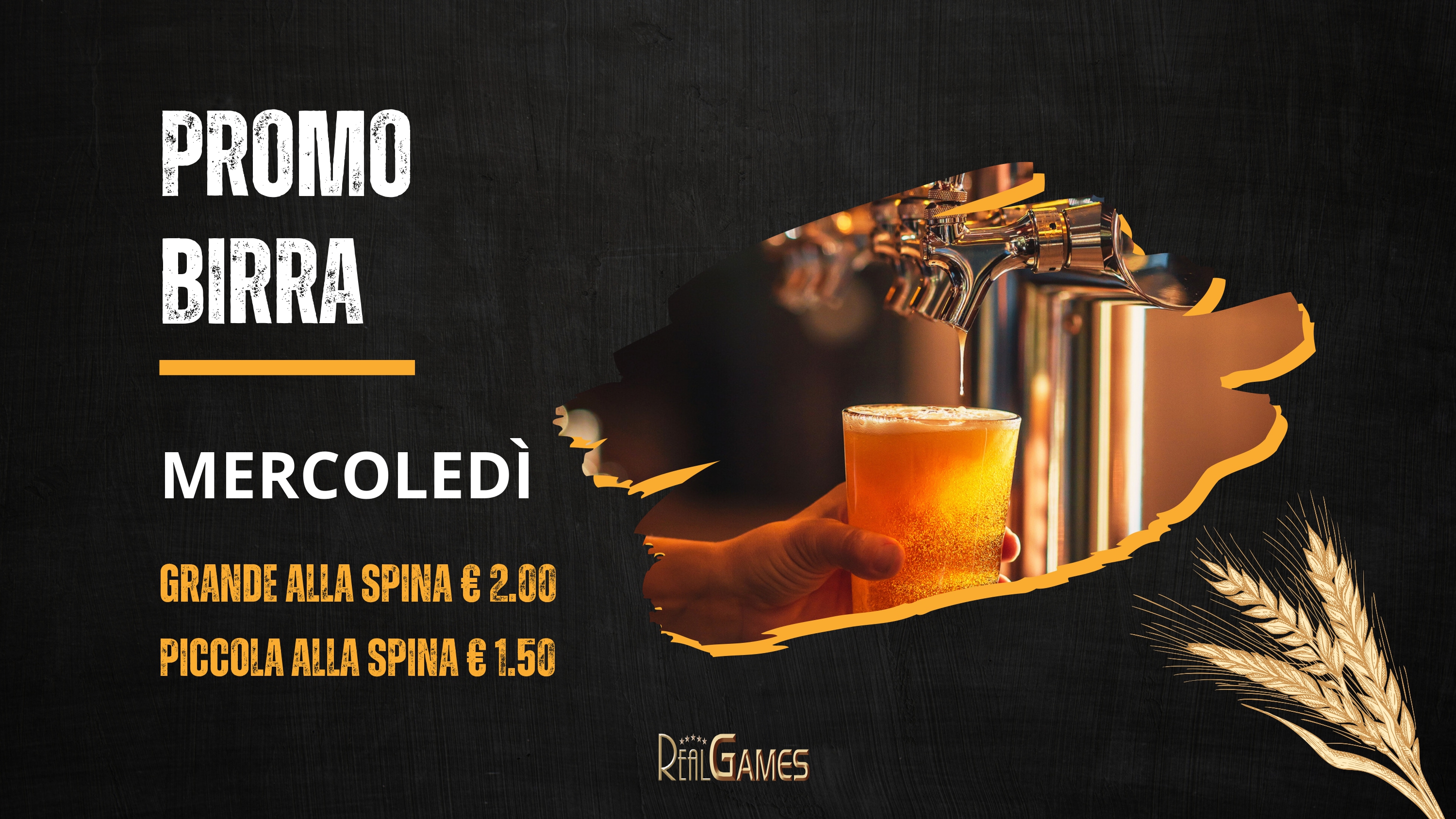 Mercoledì Birra alla spina Media a soli 2 euro.